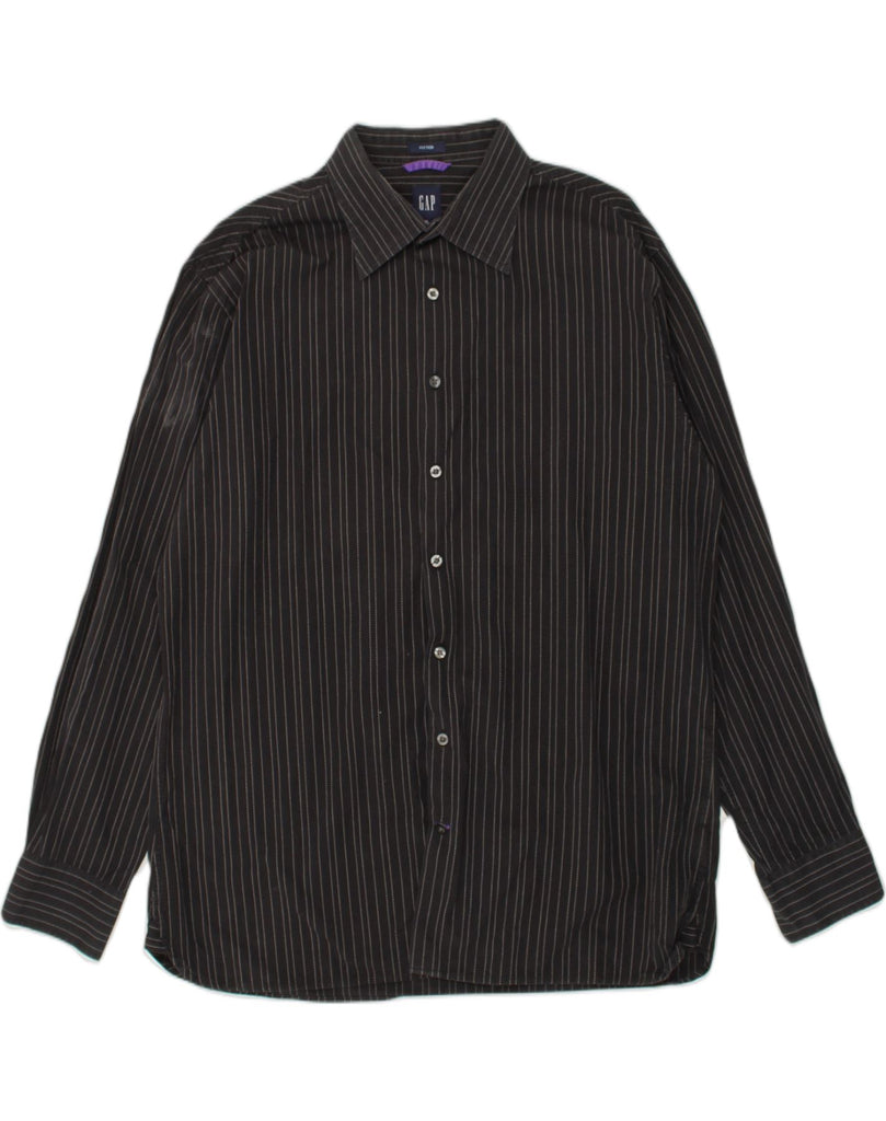 GAP Mens Shirt Size 17 17 1/2 XL Black Striped Cotton | Vintage Gap | Thrift | Second-Hand Gap | Used Clothing | Messina Hembry 