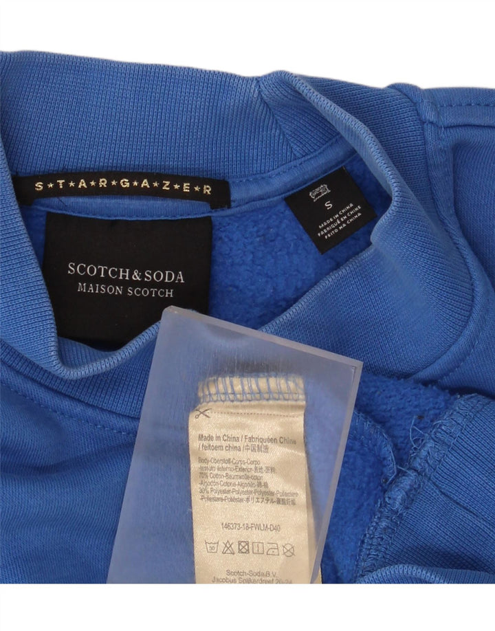 Scotch & Soda Womens Graphic Oversized Sweatshirt Jumper UK 10 Small Blue