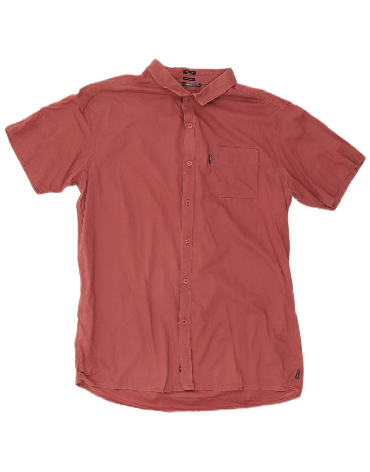 O'Neill Mens Tailored Short Sleeve Shirt Medium Red Cotton