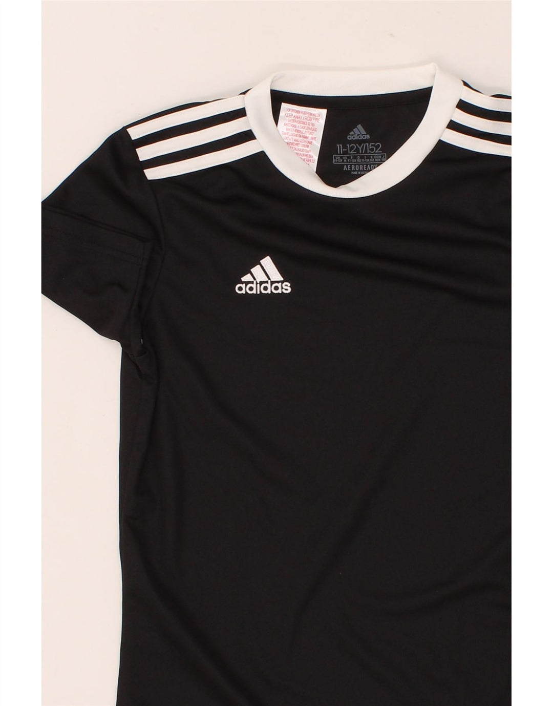 ADIDAS Boys Aeroready T-Shirt Top 11-12 Years Black Polyester Vintage Adidas and Second-Hand Adidas from Messina Hembry 