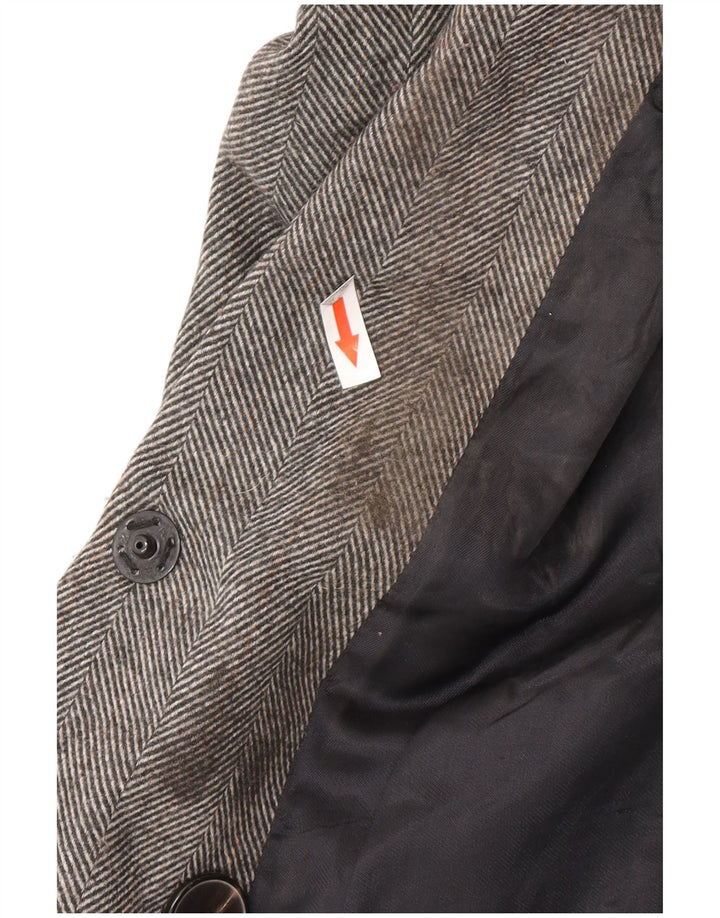 Zara Womens Double Breasted Blazer Jacket UK 10 Small Grey Herringbone