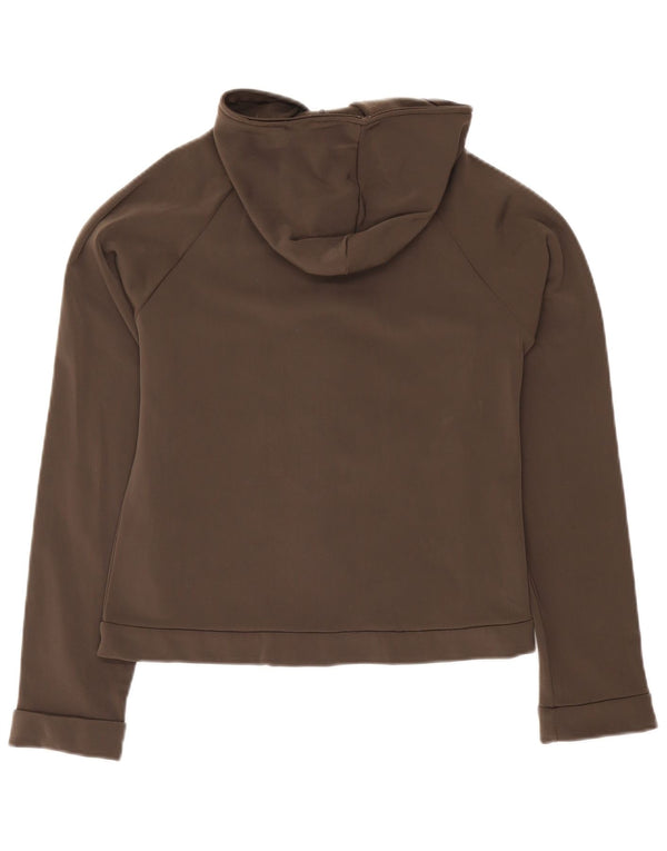 Fila Womens Zip Hoodie Sweater UK 12 Medium Brown
