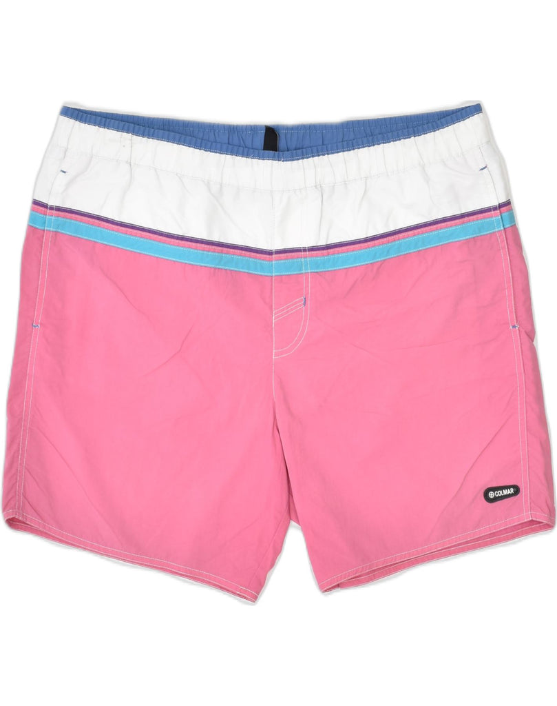 COLMAR Mens Sport Shorts IT 54 2XL Pink Colourblock Polyamide | Vintage | Thrift | Second-Hand | Used Clothing | Messina Hembry 