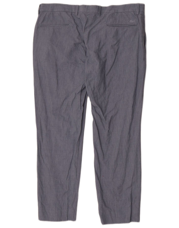 Lacoste Mens Slim Suit Trousers W36 L28 Blue Cotton