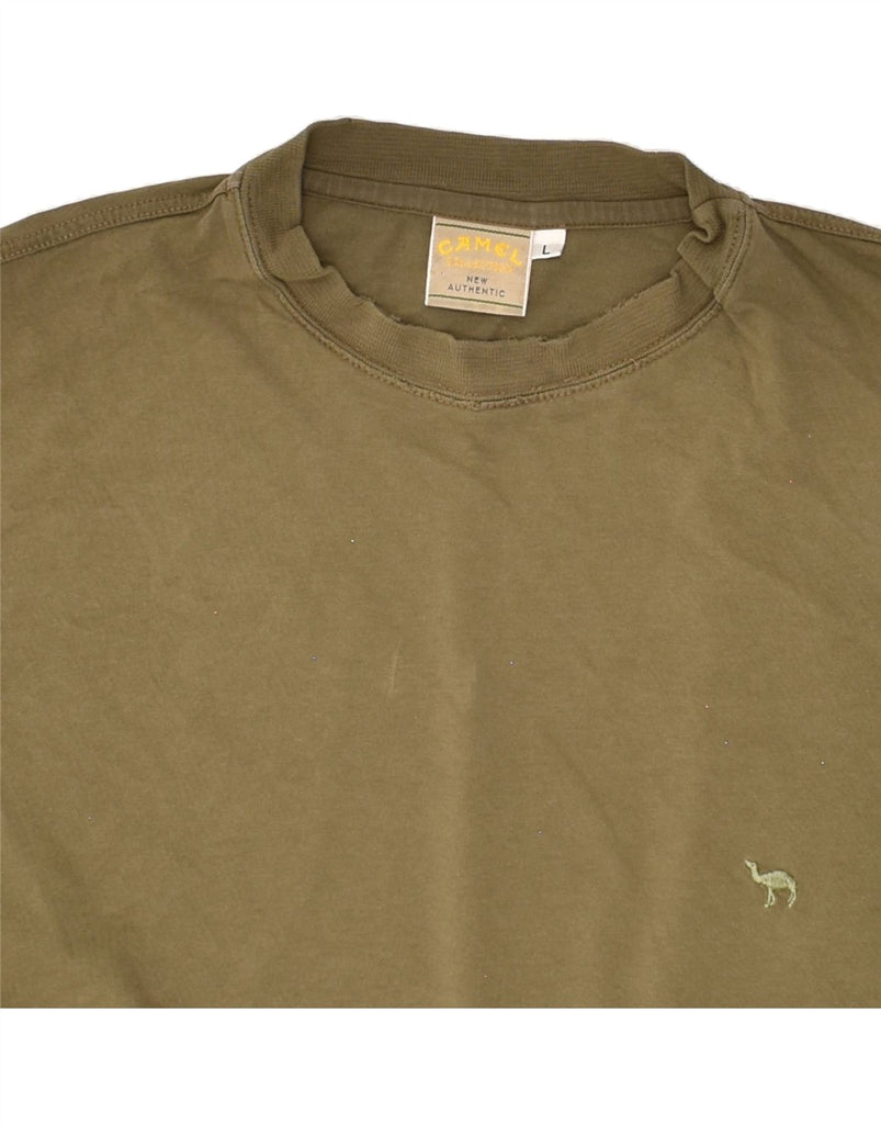 CAMEL Mens Authentic T-Shirt Top Large Khaki Cotton | Vintage Camel | Thrift | Second-Hand Camel | Used Clothing | Messina Hembry 