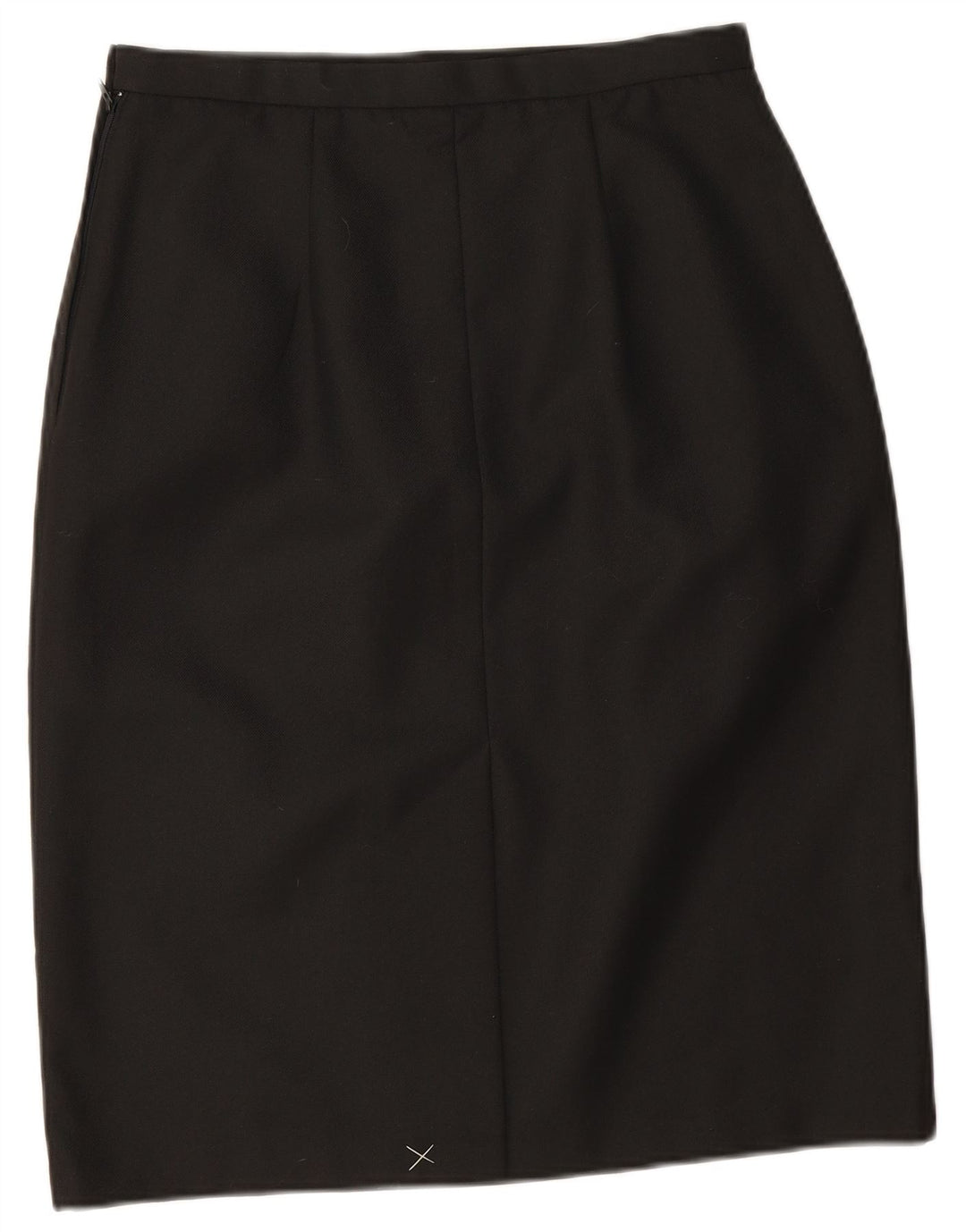 Vintage Womens Pencil Skirt UK 14 Medium W28 Black Polyester