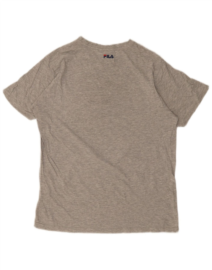 Fila Mens Graphic T-Shirt Top Medium Grey Flecked