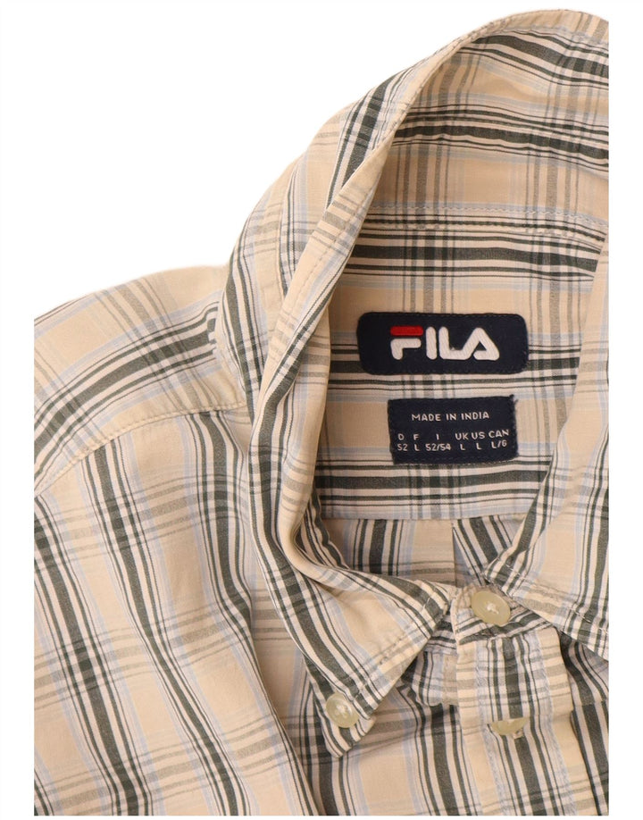 Fila Mens Shirt Large Beige Cotton