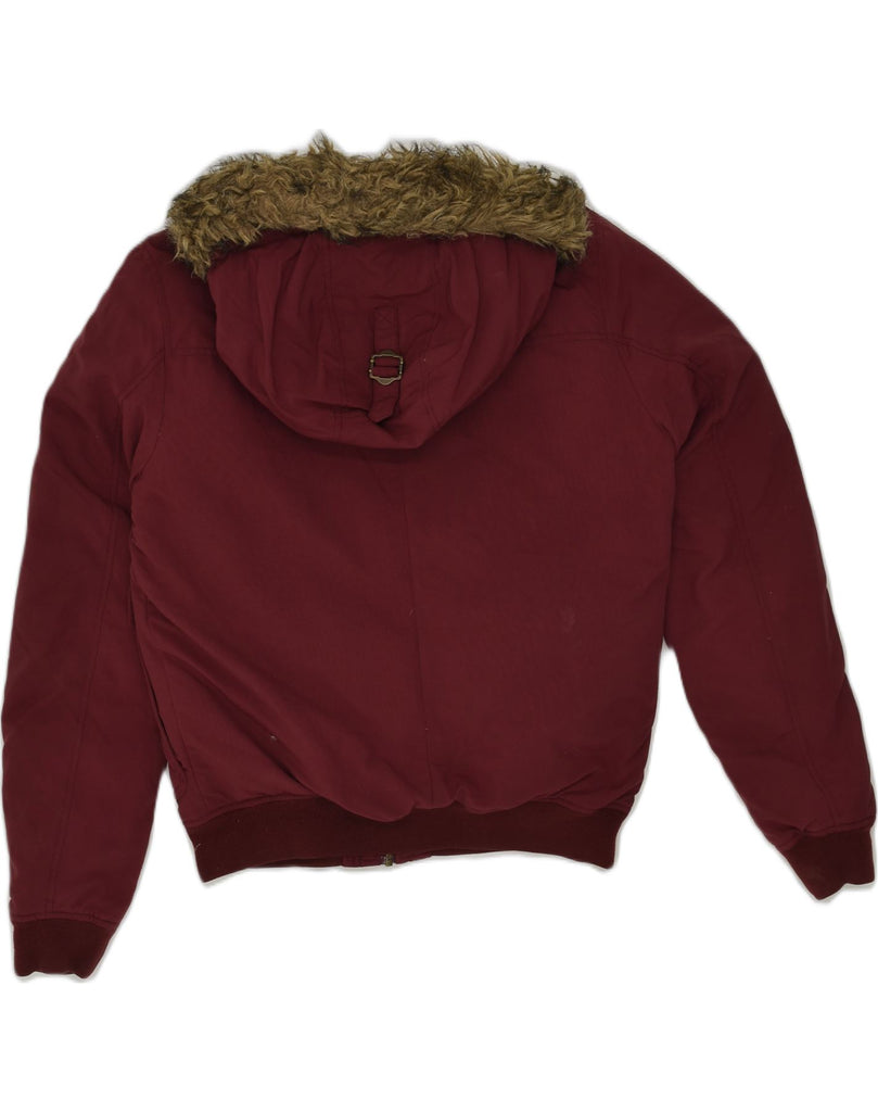 JACK WILLS Mens Hooded Padded Jacket UK 36 Small Burgundy Polyester | Vintage Jack Wills | Thrift | Second-Hand Jack Wills | Used Clothing | Messina Hembry 