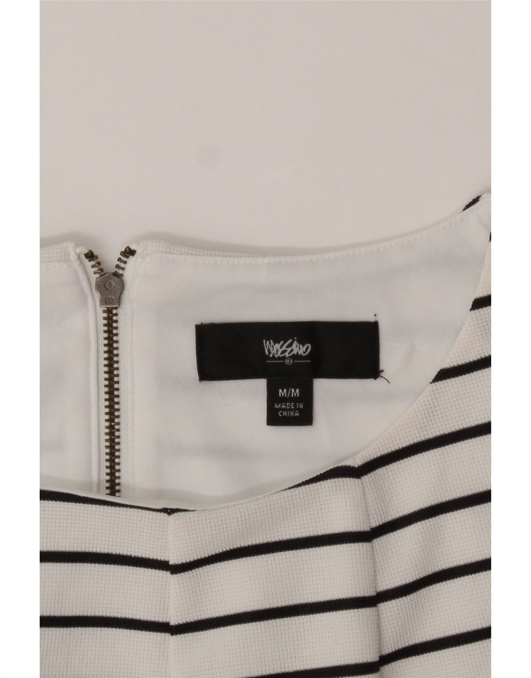 MOSSIMO Womens Sleeveless Blouse Top UK 14 Medium White Striped Polyester Vintage Mossimo and Second-Hand Mossimo from Messina Hembry 
