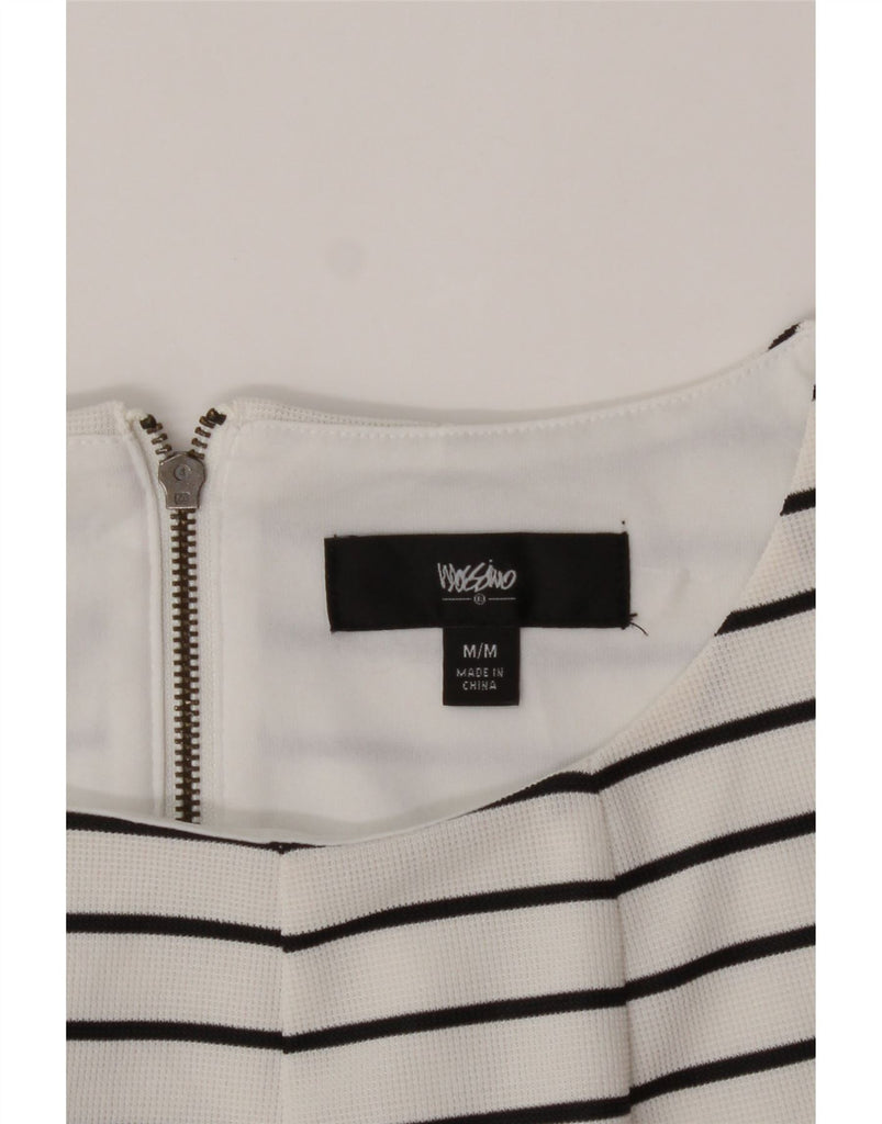 MOSSIMO Womens Sleeveless Blouse Top UK 14 Medium White Striped Polyester Vintage Mossimo and Second-Hand Mossimo from Messina Hembry 
