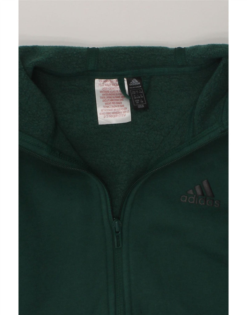 ADIDAS Boys Zip Hoodie Sweater 9-10 Years Green Colourblock Cotton | Vintage Adidas | Thrift | Second-Hand Adidas | Used Clothing | Messina Hembry 