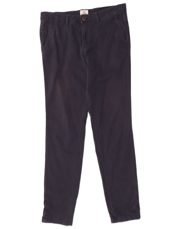 Jack & Jones Mens Slim Chino Trousers W32 L32 Navy Blue Cotton
