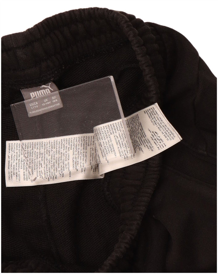 PUMA Boys Graphic Tracksuit Trousers Joggers 13-14 Years Brown Polyester