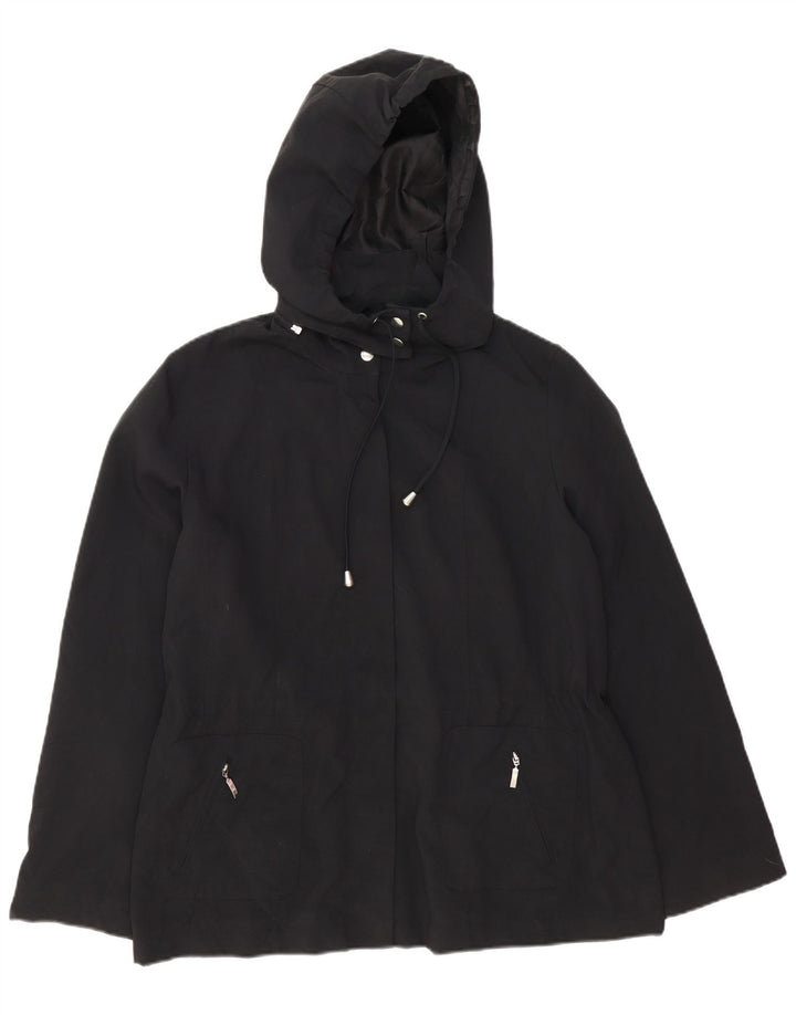 Marks & Spencer Womens Hooded Windbreaker Jacket UK 16 Large Black