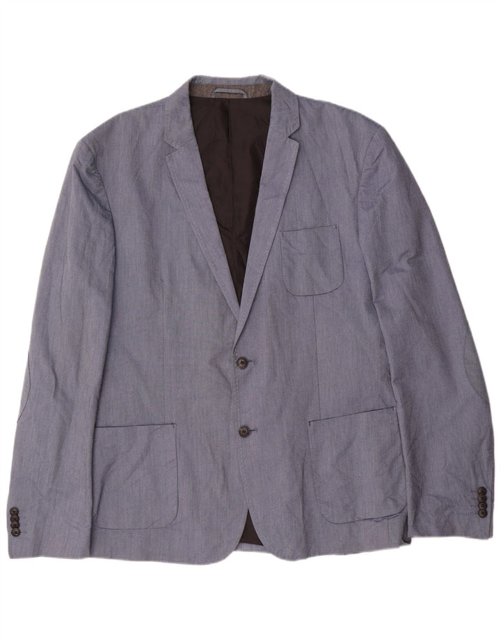 Jack & Jones Mens 2 Button Blazer Jacket IT 56 3XL Blue Cotton