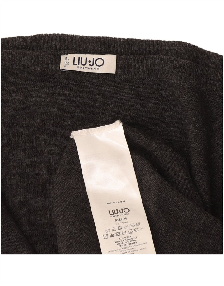 Liu Jo Womens Boat Neck Jumper Sweater UK 14 Medium Grey Colourblock
