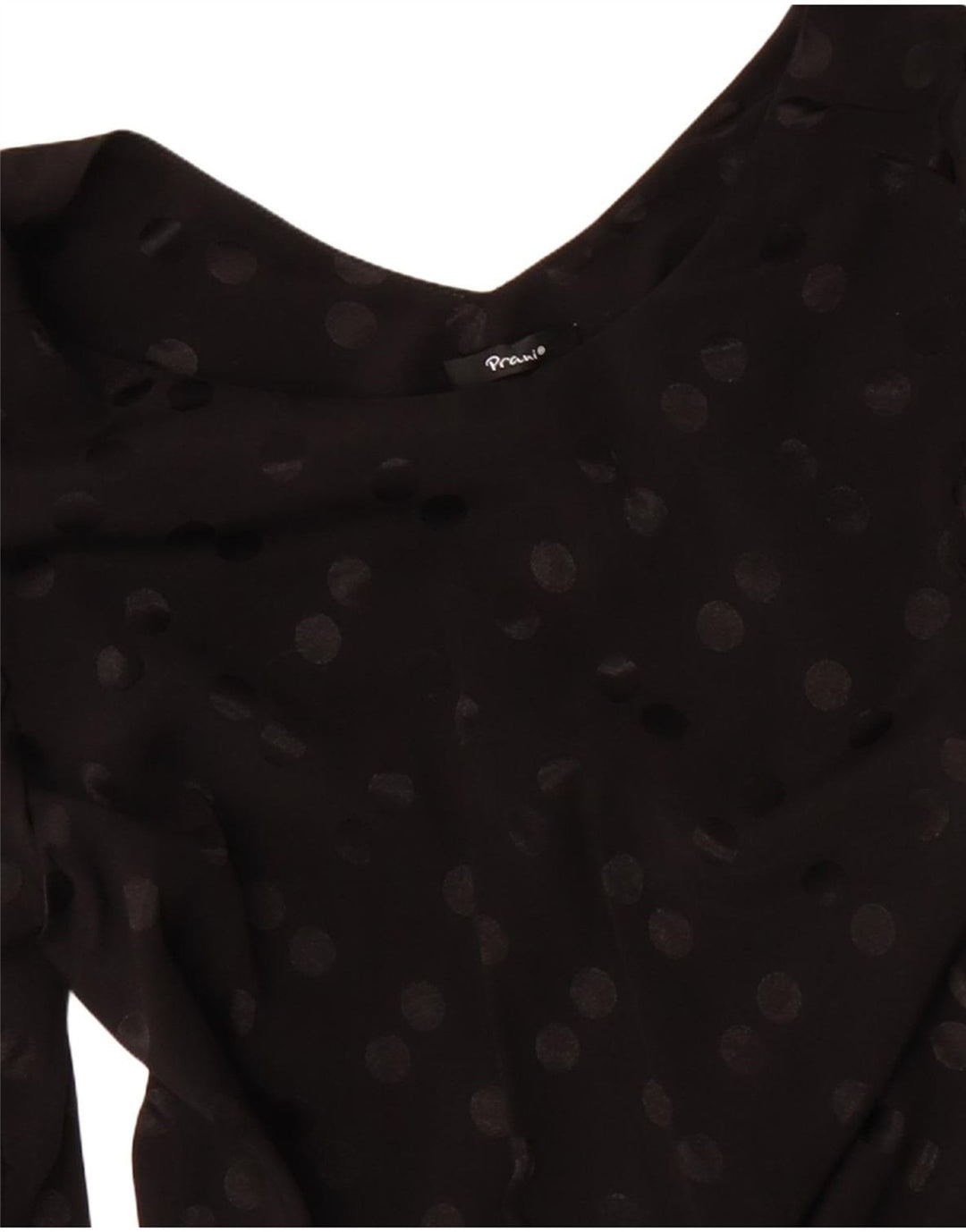 Vintage Womens Long Sleeve Shift Dress UK 14 Medium Black Polka Dot Viscose