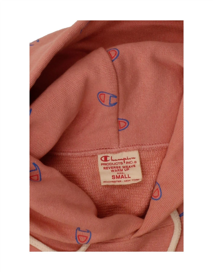 CHAMPION Mens Graphic Hoodie Jumper Small Pink Cotton Vintage Champion and Second-Hand Champion from Messina Hembry 