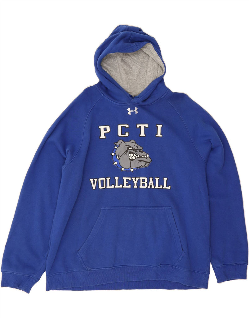 UNDER ARMOUR Mens Graphic Hoodie Jumper Large Blue Cotton Vintage Under Armour and Second-Hand Under Armour from Messina Hembry 