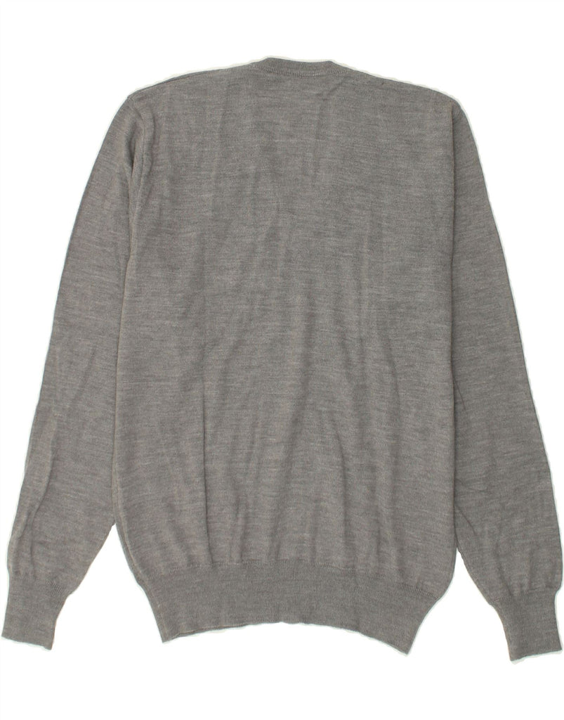 RODRIGO Mens V-Neck Jumper Sweater IT 50 Medium Grey Wool | Vintage Rodrigo | Thrift | Second-Hand Rodrigo | Used Clothing | Messina Hembry 
