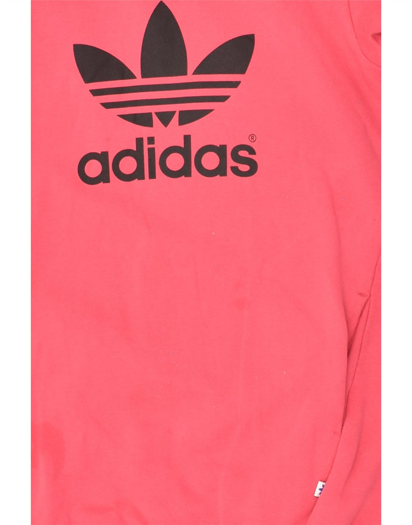 ADIDAS Womens Loose Fit Graphic Hoodie Dress UK 10 Small Pink Cotton | Vintage Adidas | Thrift | Second-Hand Adidas | Used Clothing | Messina Hembry 