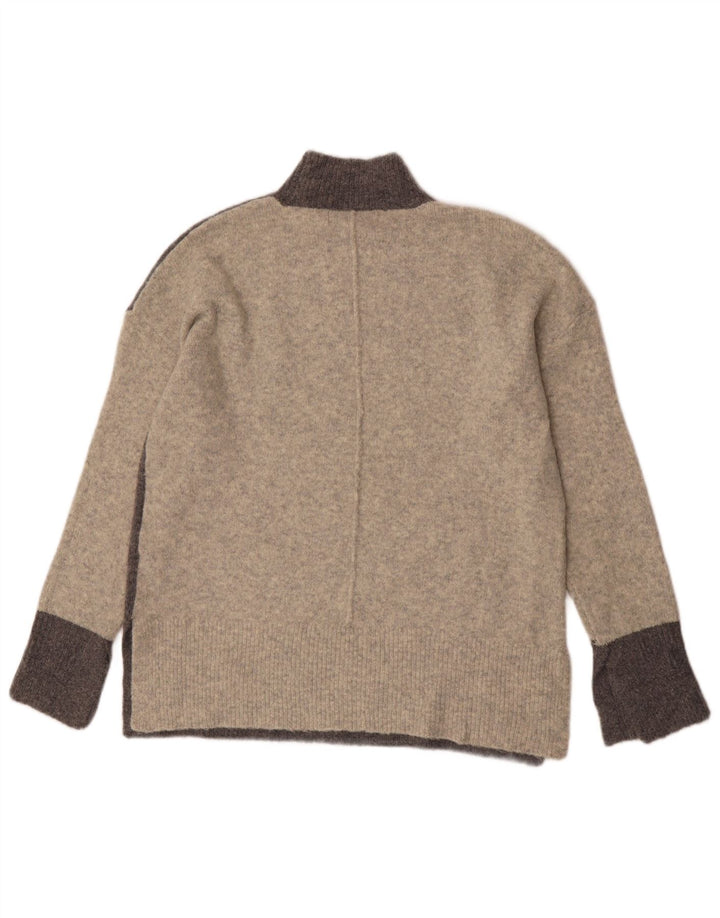Marks & Spencer Womens Turtle Neck Jumper Sweater UK 14 Medium Grey
