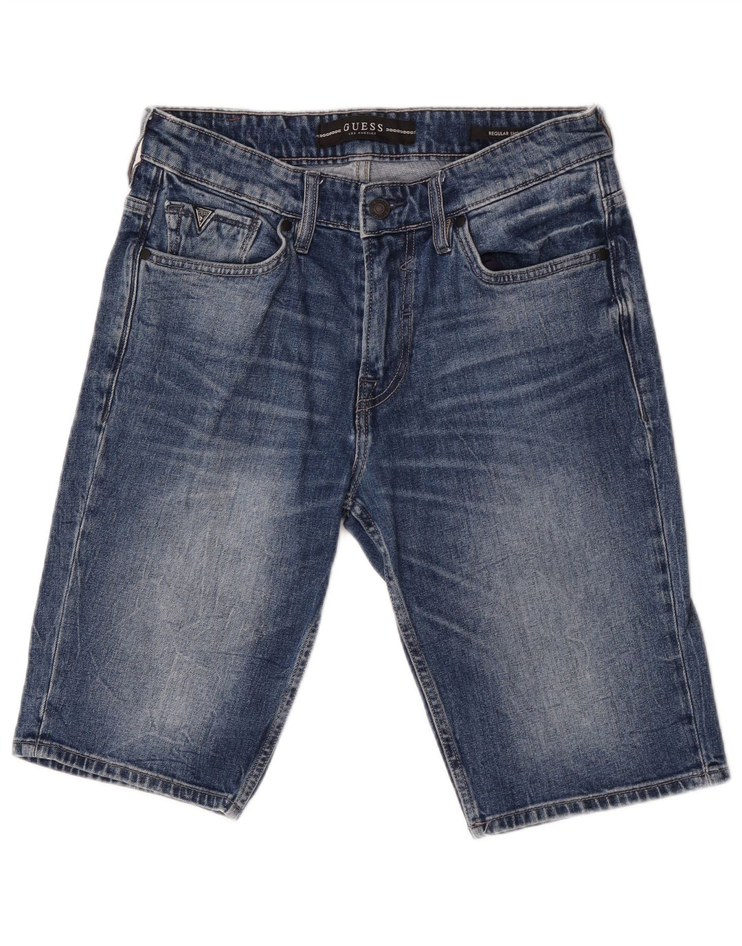 Guess Mens Regular Denim Shorts W30 Medium Blue Cotton