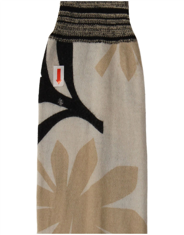 ICEBERG Womens Cardigan Sweater UK 6 XS Off White Floral Cotton