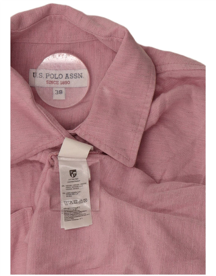 U.S. Polo Assn. Womens Shirt Dress EU 38 Medium Pink Viscose