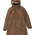 Jack Wolfskin Womens Hooded Padded Coat UK 16 Large Brown Polyester