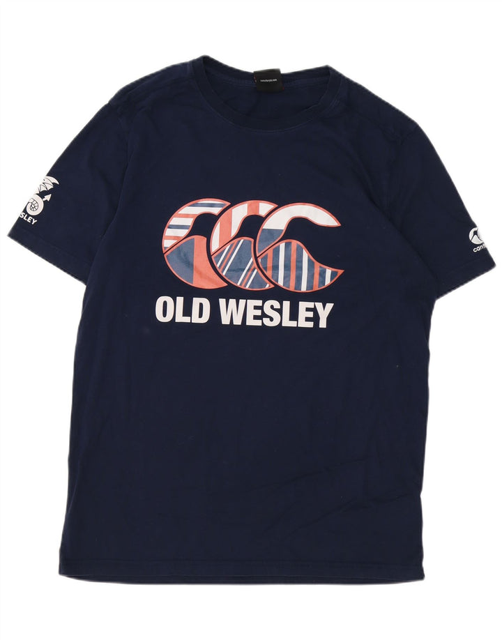 CANTERBURY Mens Graphic T-Shirt Top XL Navy Blue Cotton