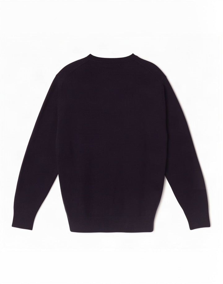 Massimo Dutti Mens Crew Neck Jumper Sweater Medium Navy Blue Cotton