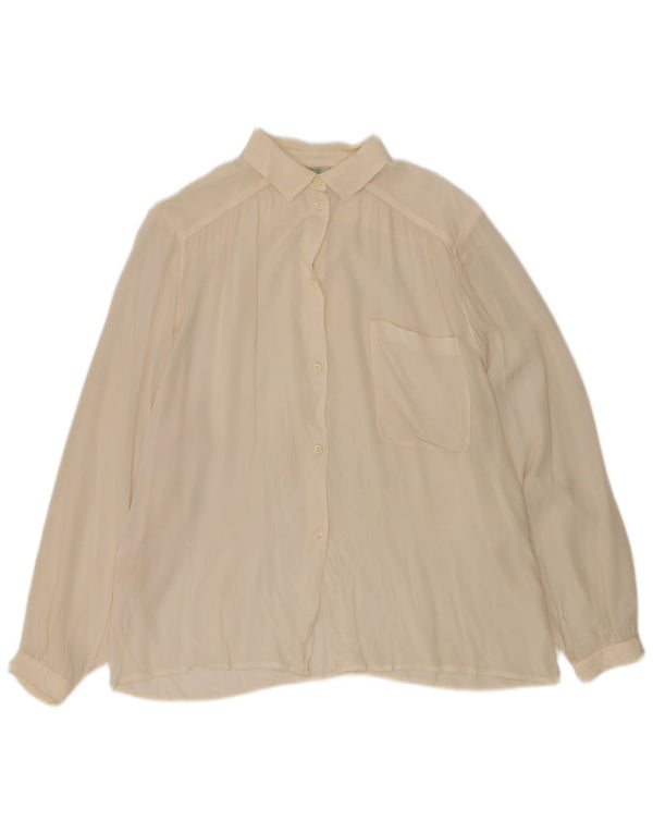 MARCELLA Womens See Through Shirt Blouse UK 14 Medium Off White Silk