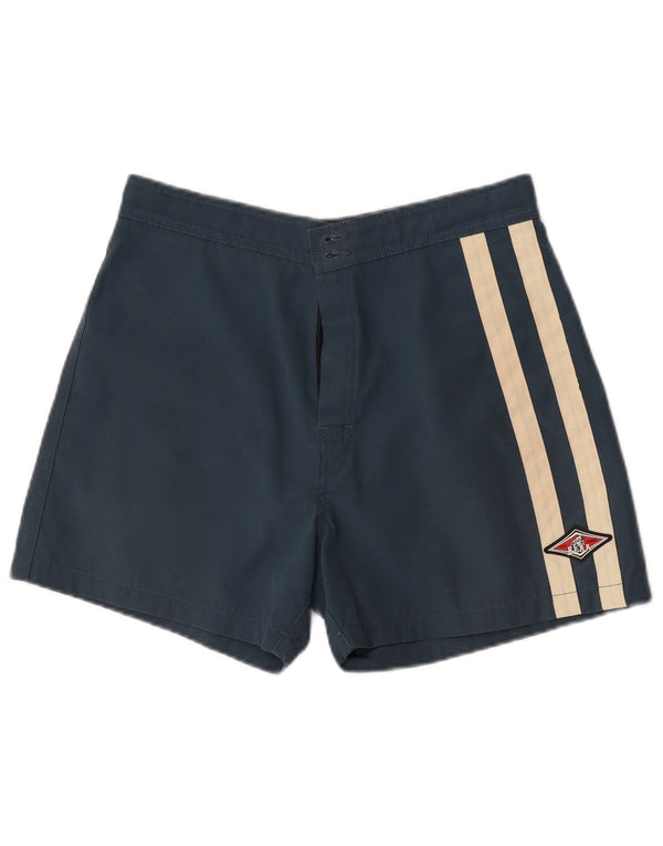 Bear Mens Swimming Shorts Medium  Navy Blue Colourblock Polyester