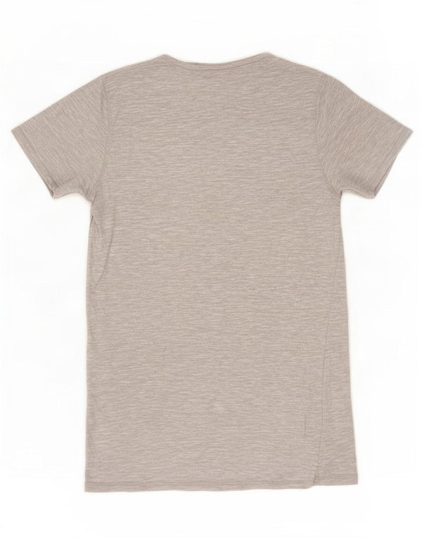 Jack & Jones Mens T-Shirt Top Large Grey Pinstripe Cotton