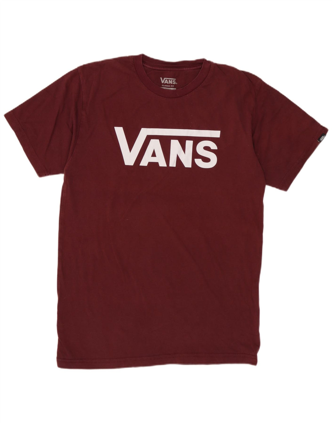 Vans Mens Classic Fit Graphic T-Shirt Top Small Maroon Cotton
