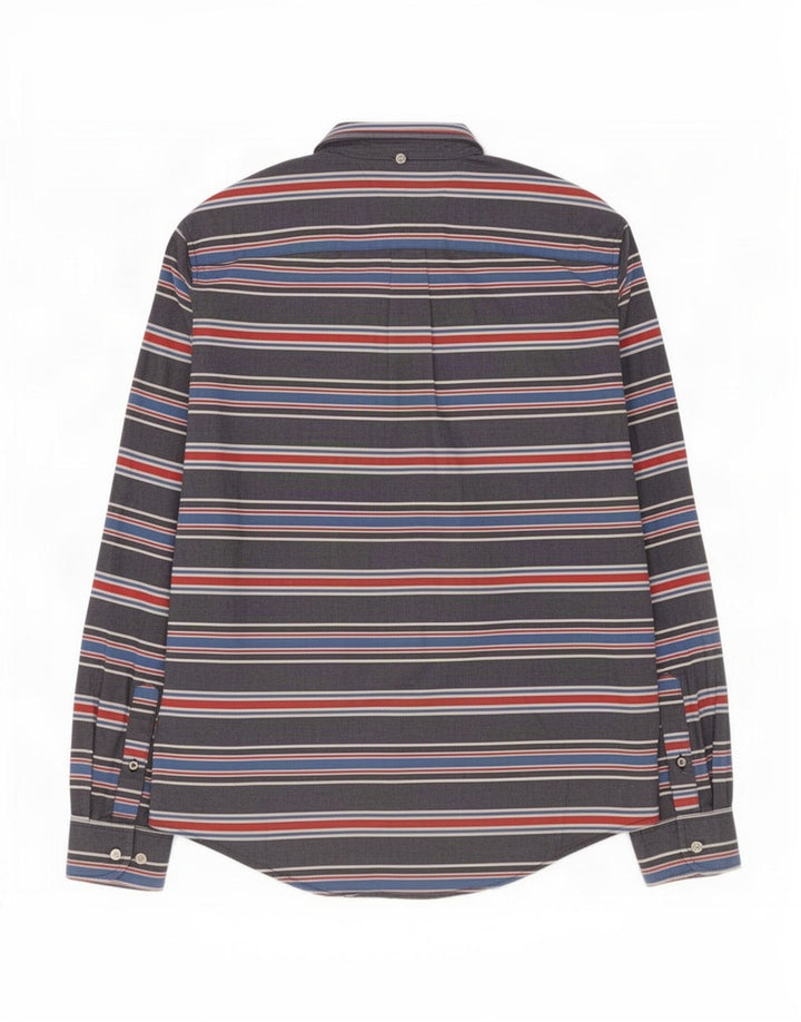 Tommy Hilfiger Mens Shirt Medium Blue Striped Cotton