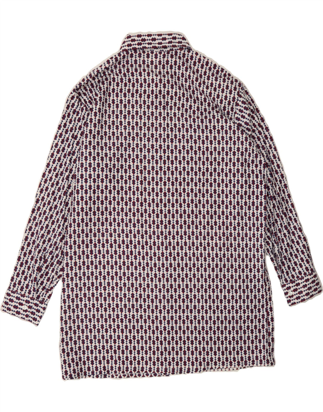 VINTAGE Mens Tall Shirt Size 42 Large Multicoloured Geometric Cotton Vintage Vintage and Second-Hand Vintage from Messina Hembry 