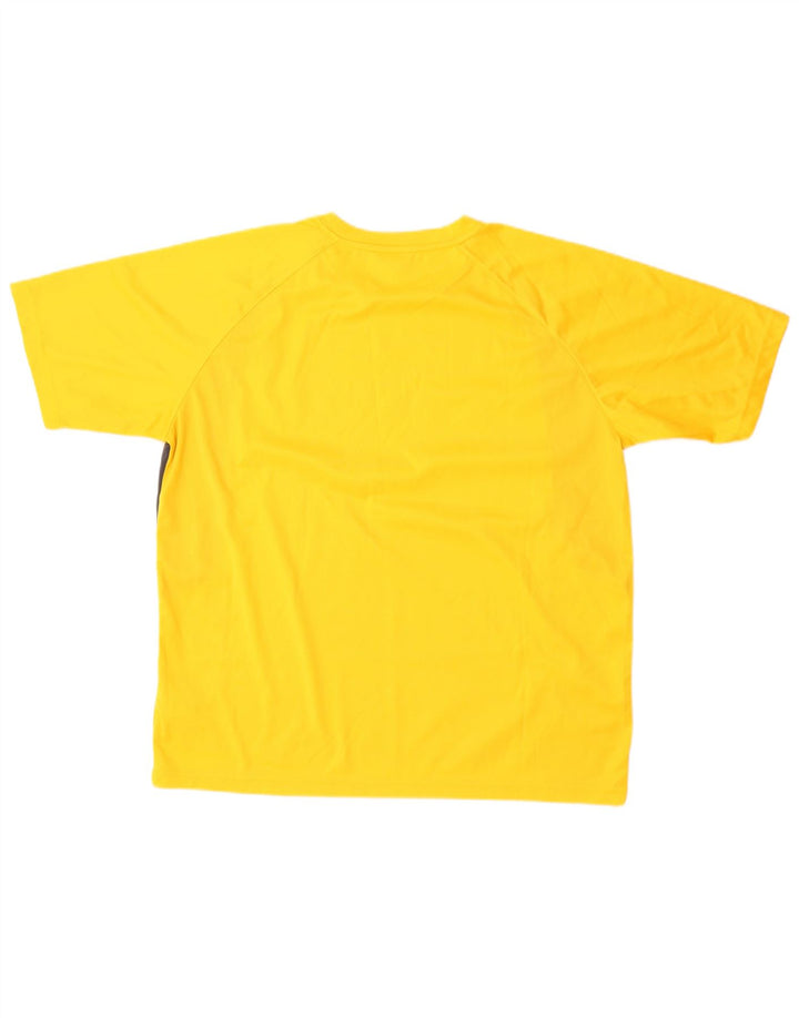 Reebok Mens Graphic T-Shirt Top Large Yellow Colourblock Polyester