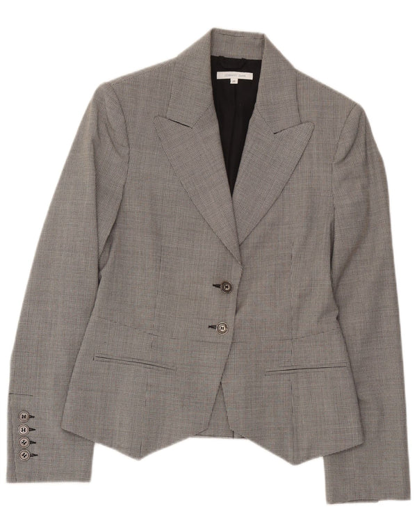 Germano Zama Womens 2 Button Blazer Jacket UK 12 Medium Grey Check