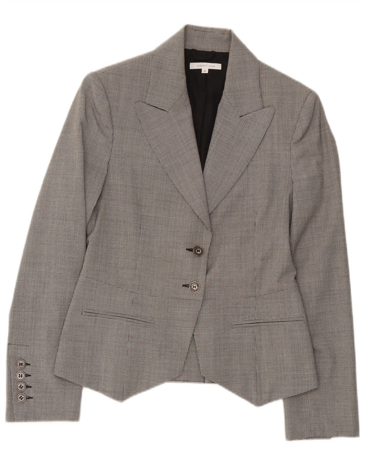 Germano Zama Womens 2 Button Blazer Jacket UK 12 Medium Grey Check