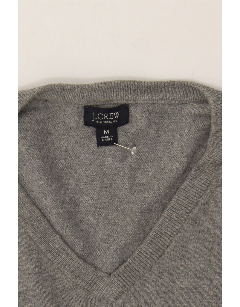 J. CREW Mens V-Neck Jumper Sweater Medium Grey Cotton Vintage J. Crew and Second-Hand J. Crew from Messina Hembry 