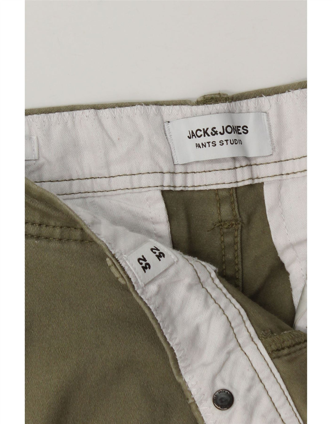 Jack & Jones Mens Slim Cargo Trousers W32 L30 Khaki Cotton