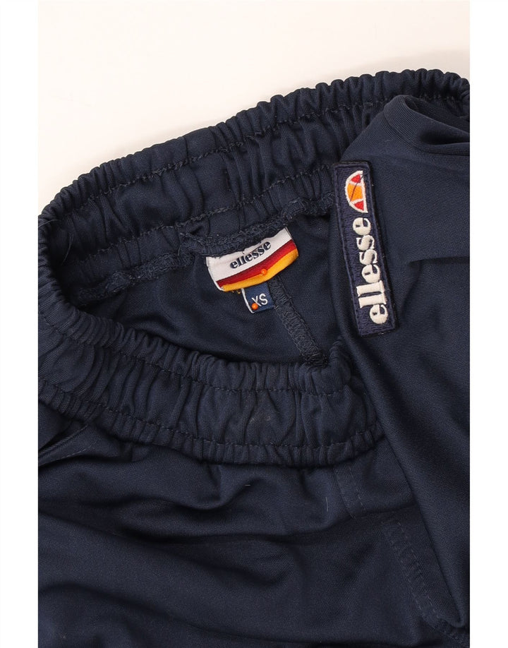 ELLESSE Womens Graphic Tracksuit Trousers UK 6 XS Navy Blue Polyester