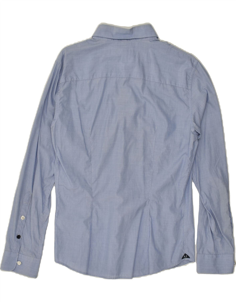 ARMANI Mens Shirt Medium Blue Cotton | Vintage Armani | Thrift | Second-Hand Armani | Used Clothing | Messina Hembry 