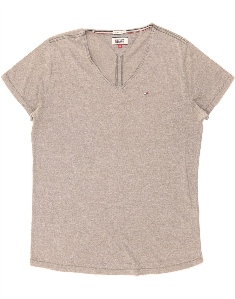 TOMMY HILFIGER Mens T-Shirt Top XL Grey Cotton Vintage Tommy Hilfiger and Second-Hand Tommy Hilfiger from Messina Hembry 