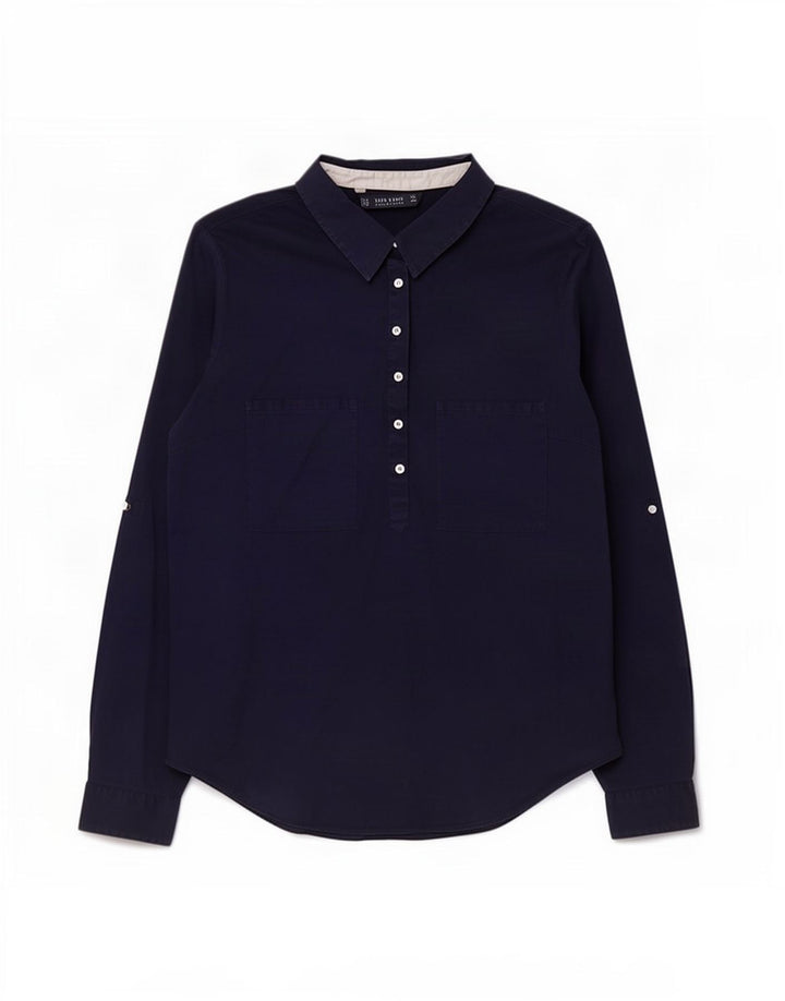 Zara Womens Pullover Shirt UK 18 XL Navy Blue