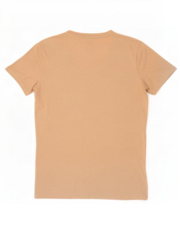 Guess Womens Graphic T-Shirt Top UK 12 Medium Beige Cotton