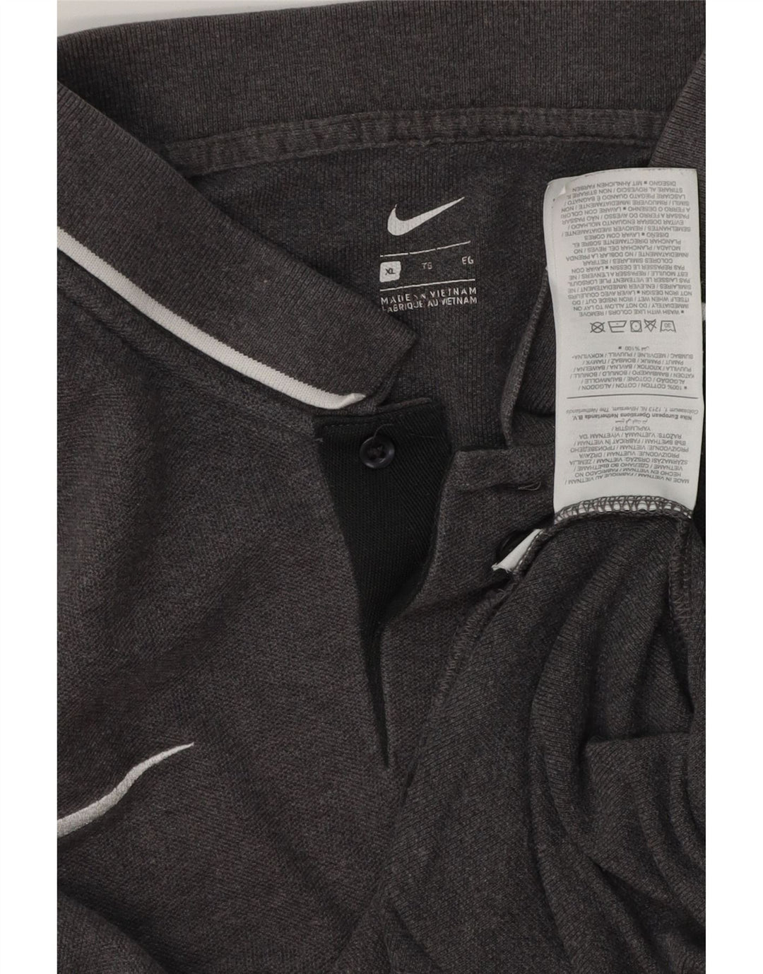 NIKE Mens Polo Shirt XL Grey Cotton